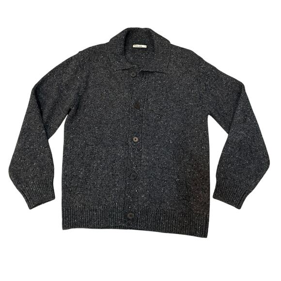 Marine Layer Men's Charcoal Wool Blend Shawl Collar Button Soft Cardigan Medium - Picture 1 of 11